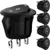 DIYhz 5 Pcs 3 Gear Round Environmental Protection Boat Rocker Switch AC 6A/250V 10A/125V 3 Solder Lug SPDT On/Off/On 3 Pin Mini Boat Rocker Switch for Electrical Products view 1