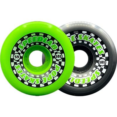 Speedlab Wheels Mini Speedsters Green/Black Split Skateboard Wheels - 59mm 101a (Set of 4)