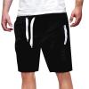 Alalaso Summer Beach Shorts for Men 5 Inch Casual 5.5" Cotton Casual Shorts Running Straight Shorts Black view 1