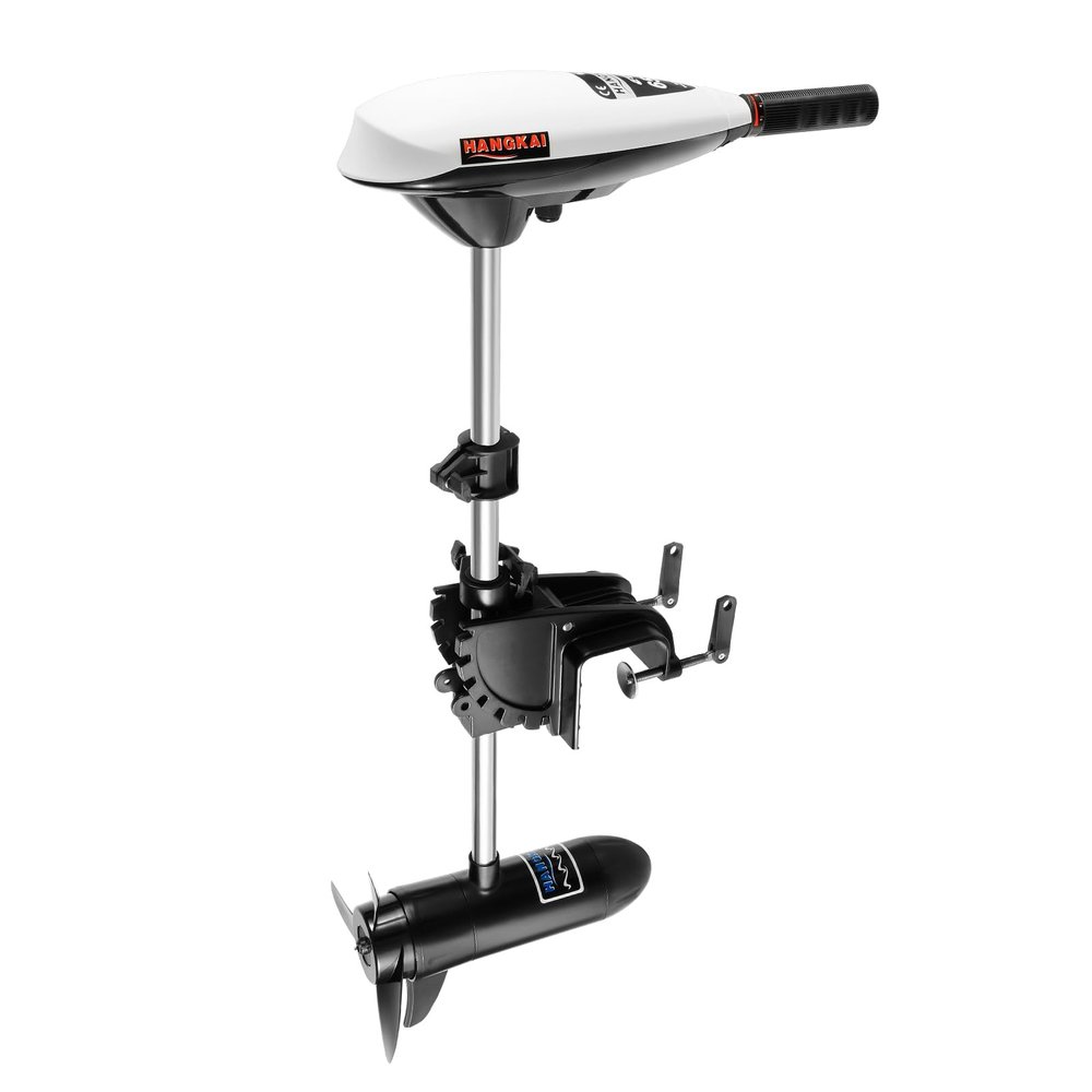 65lb Thrust Electric Trolling Motor Transom Mounted Saltwater Trolling Motor for kayak Inflatable Boat,35" Shaft