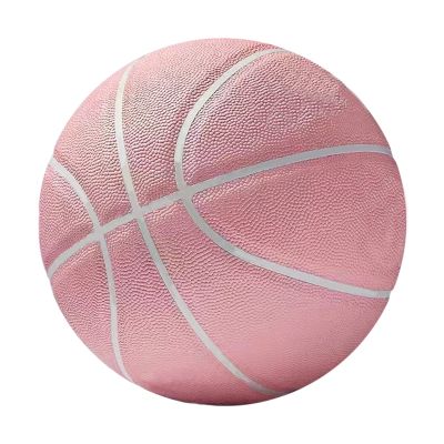 Adult Size 7 Standard Professional Basketball, Moisture-Absorbing and Wear-Resistant, Suitable for Indoor and Outdoor Training and Competition,Cherry Blossom Pink