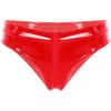 Loloda Women's Sexy Leather Wetlook High-Waisted Booty Shorts Hot Pants Night Party Clubwear Zipper Red X-Large view 1