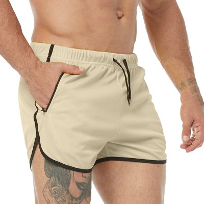 Men's Cargo Shorts Classic Fit Cool Beach Shorts Drawstring Summer Workout Shorts Joggers Sports Sweat Shorts Khaki