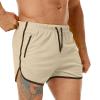 Men's Cargo Shorts Classic Fit Cool Beach Shorts Drawstring Summer Workout Shorts Joggers Sports Sweat Shorts Khaki view 2