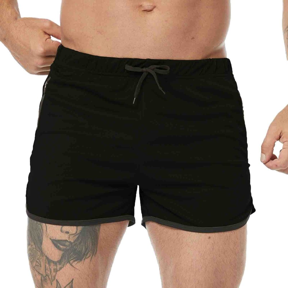 Men's Athletic Running Shorts Shorts with Drawstring Cotton Elastic Waist Shorts Cargo Shorts Casual Shorts Black