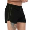 Men's Athletic Running Shorts Shorts with Drawstring Cotton Elastic Waist Shorts Cargo Shorts Casual Shorts Black view 2