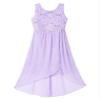 renvena Flower Girls Sequin High Low Hem Princess Dress Kids Halter Sleeveless Wedding Birthday Pageant Gown Lavender 16 Years view 3