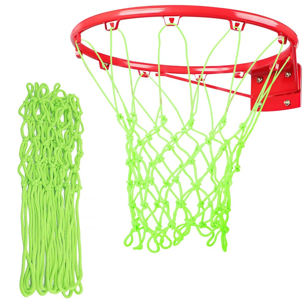 Glow in The Dark Basketball Net Nylon Glow Basketball Net Luminous Basketball Net Outdoor Nightlight Basketball Net with 12 Loops 20" Light Up Basketball Net for Sports School