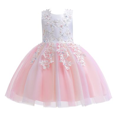 Weileenice Blush Pink Flower Girl Dress 11 12 Junior Lace Bridesmaid Wedding Formal Party Birthday Rainbow Tulle Dresses Embroidery Girls Holiday Pageant Photo Shoot Gowns Kid Princess Tutu Gown