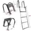 304 Stainless Stee Boat Ladder Inboard Boat 4 Step Ladder Dock Ladder Marine Ladder, Marine Yacht Boarding Ladder, Swimming Pool Ladder with Wide Step & Handle view 2
