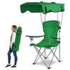 Moclever Folding Canopy Camp Chair  Heavy Duty Beach Chair with Sun Protection, Cup Holder & Padded Armrests for Outdoor Camping, Lawn, Park, Patio (Green) view 1
