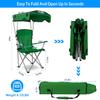 Moclever Folding Canopy Camp Chair  Heavy Duty Beach Chair with Sun Protection, Cup Holder & Padded Armrests for Outdoor Camping, Lawn, Park, Patio (Green) view 3