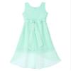 renvena Flower Girls Sequin High Low Hem Princess Dress Kids Halter Sleeveless Wedding Birthday Pageant Gown Mint Green 16 Years view 4