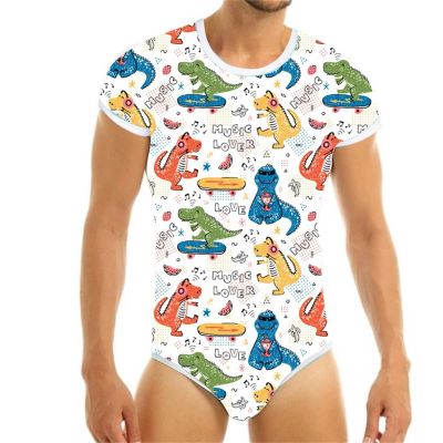 NIKKAPOETRY Cute Home Bedroom One Piece Pajamas (Dinosaur, XXL)
