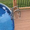 Pontoon Boat Ladder, 4 Steps Stainless Steel Folding Telescoping Rear Entry Inboard Ladder Heavy Duty Swim Deck Ladder with Pedal Hand Railing Ladder, for Boat Yacht/Swim Pool view 1