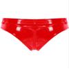 YiZYiF Women's Shiny Latex Liquid Low Waist Zipper Crotch Hot Pants Booty Shorts Cheeky Knickers Red Medium view 3