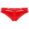 YiZYiF Women's Shiny Latex Liquid Low Waist Zipper Crotch Hot Pants Booty Shorts Cheeky Knickers Red Medium view 4