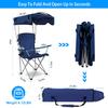 Moclever Folding Canopy Camp Chair  Heavy Duty Sun Protection Beach Chair with Cup Holder, Portable Lawn Chair for Outdoor Camping, Park, Patio (Navy Blue) view 3