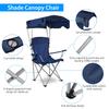 Moclever Folding Canopy Camp Chair  Heavy Duty Sun Protection Beach Chair with Cup Holder, Portable Lawn Chair for Outdoor Camping, Park, Patio (Navy Blue) view 4