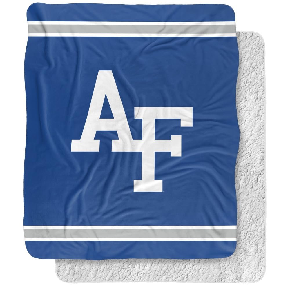 U.S. Air Force Academy Blanket, 50"X60" Primary Logo, Silky Touch Sherpa Back Super Soft Throw Blanket