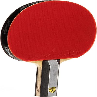 Killerspin KIDO 7P RTG Premium Table Tennis Racket Professional, ITTF-Approved, Wooden Hard Paddle, Dual-Colored in Red/Black Straight