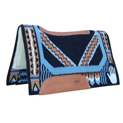 Professional's Choice Good Medicine Comfort-Fit SMX Air Ride Pad: Hand to Horse | New Zealand Wool with Leather Reinforced Spine and Wither | Cream 33" X 38"