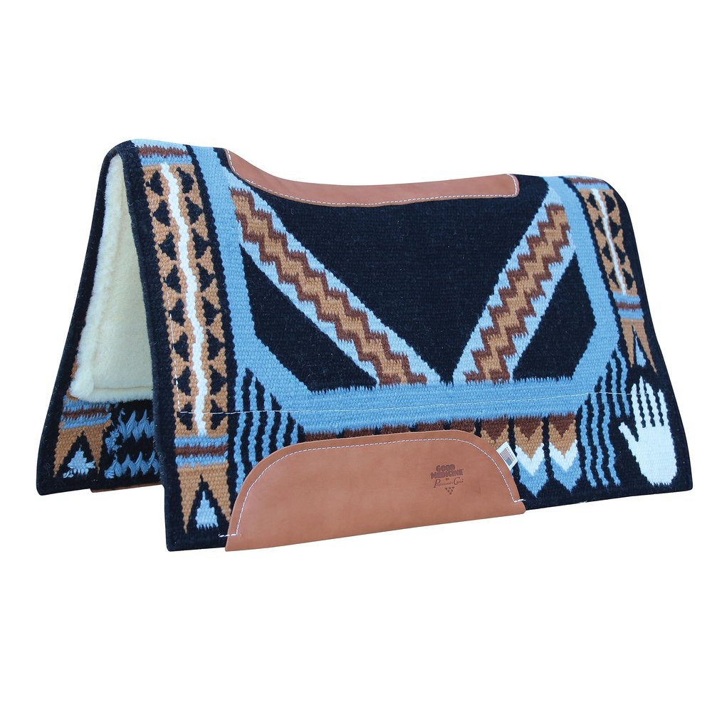 Professional's Choice Good Medicine Comfort-Fit SMX Air Ride Pad: Hand to Horse | New Zealand Wool with Leather Reinforced Spine and Wither | Cream 33" X 38"