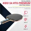 Killerspin KIDO 5A RTG Premium Straight Table Tennis Racket Professional, ITTF-Approved, Hard Paddle, Made Of 5-Ply Wood, Dual-Colored In Red And Black view 4