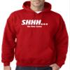 Adult Hoodie Shhh No One Cares Funny Humor Unisex Pullover Sweatshirt Large Red [#1220] view 1