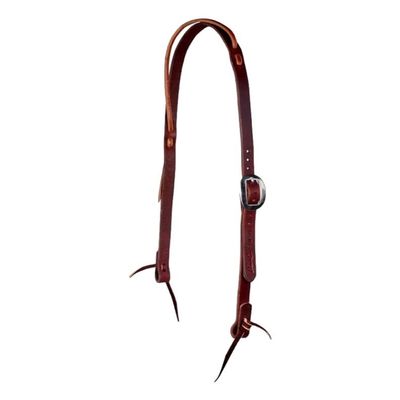 Professionals Choice West Texas 5/8in Burgundy Slip Ear Headstall with Harness Leather Ear Burgundy/Natural Horse