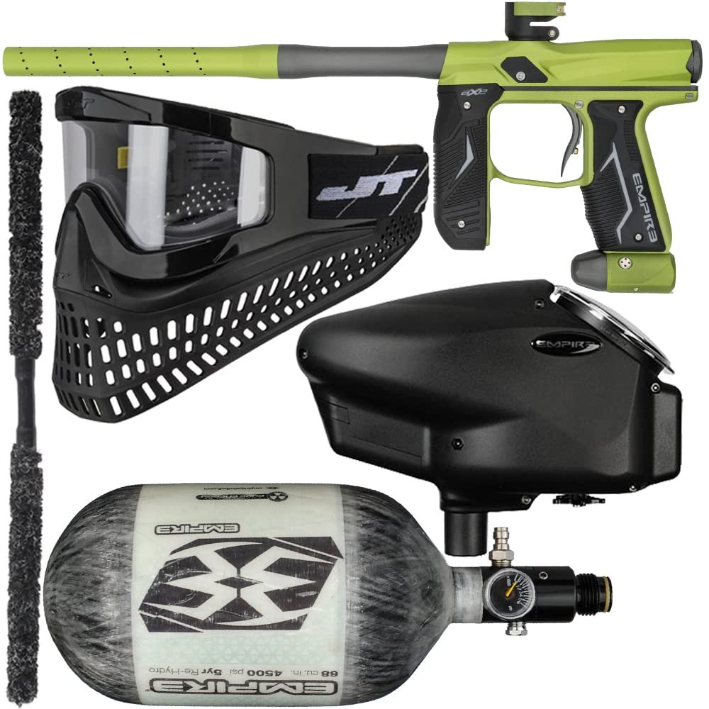 Action Village Empire Axe 2.0 Insane Paintball Gun Package Kit w/Air Tank (Dust Green/Dust Grey, Tank Size: 68/4500)