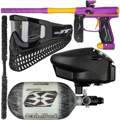 Action Village Empire Axe 2.0 Insane Paintball Gun Package Kit w/Air Tank (Dust Purple/Dust Gold, Tank Size: 68/4500)