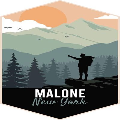 Malone New York 2-Inch Vinyl Decal Sticker Outdoors Hike Design
