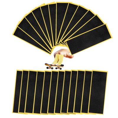 WINDIR 24Pcs Foam Grip Tape +1 Finger Pant for Fingerboards, 38 * 110mm Professional Black Wooden MiNi Skateboards (24+1)