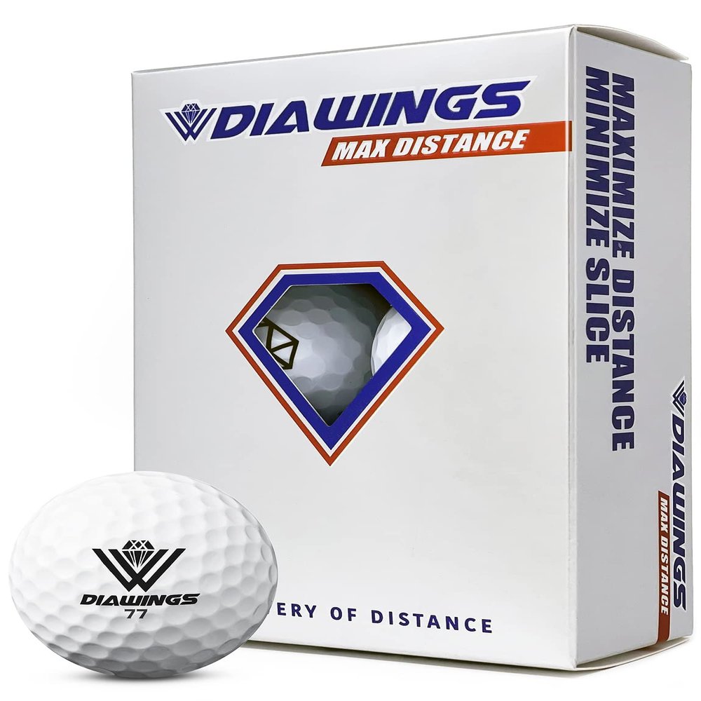 Diawings Max Distance Golf Balls Easy Control & Straight Flight | Increased Distance for Slower Swing Speeds | USGA & R&A Conforming | 6 Balls