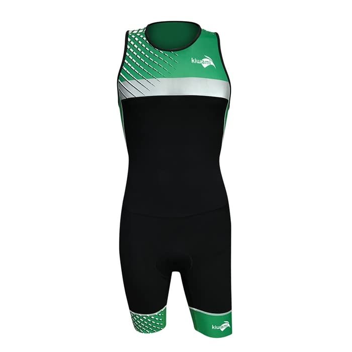 Kiwami Prima 2 Race Trisuit (Black Green, Large)