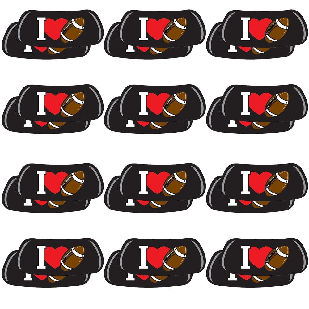 Anderson's I Heart Football EyeBlacks, 12 Pairs per Package, School Spirit, Spirit Gear, Sports Fan Gear, Football Cheerleader Accessories, Homecoming