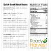 Ready Harvest Emergency Food - Quick-Cook Black Beans | Pre-cooked Beans, Just add hot Water | #10 Can | 25-Year Shelf Life | 3 lbs | Cans Filled to the Top view 2