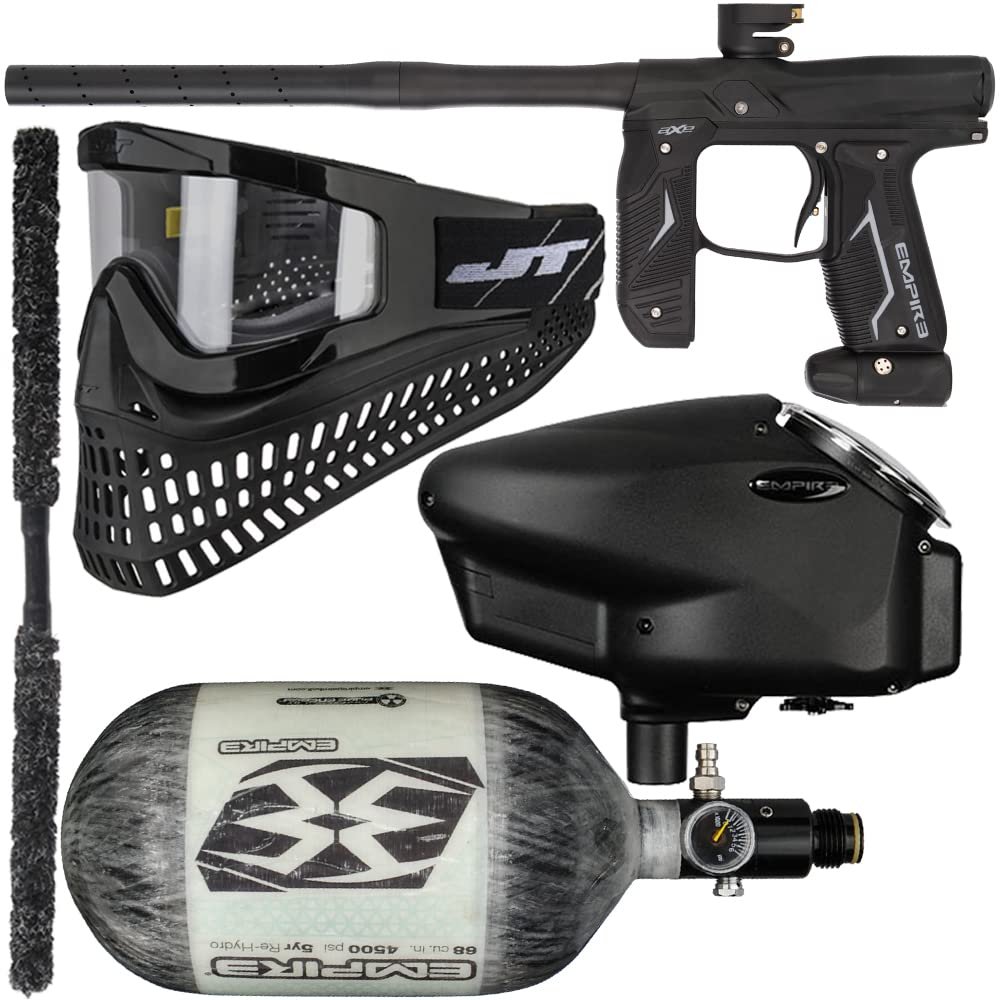 Action Village Empire Axe 2.0 Insane Paintball Gun Package Kit w/Air Tank (Dust Black/Dust Black, Tank Size: 68/4500)