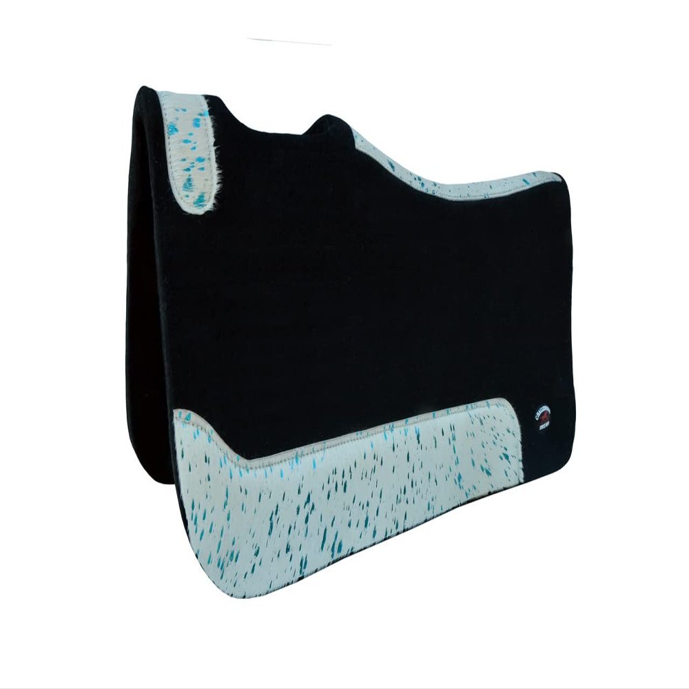CHALLENGER Horse 32" x 30" Western Contoured Wool Felt Therapeutic Saddle Pad Black 39232BK