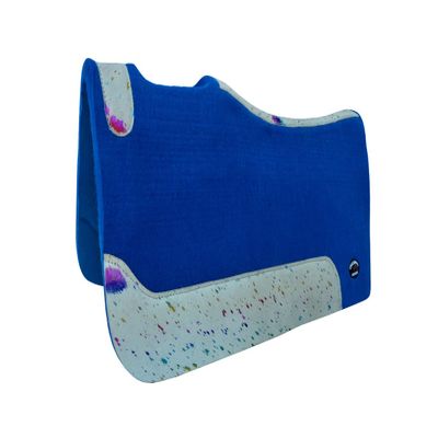 CHALLENGER Horse 32" x 30" Western Contoured Wool Felt Therapeutic Saddle Pad Blue 39233RB