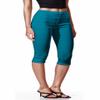 Hybrid & Company Womens Super Comfy Stretch Pull On Millennium Twill Capri Shorts KQ44972X Jade 2X view 2