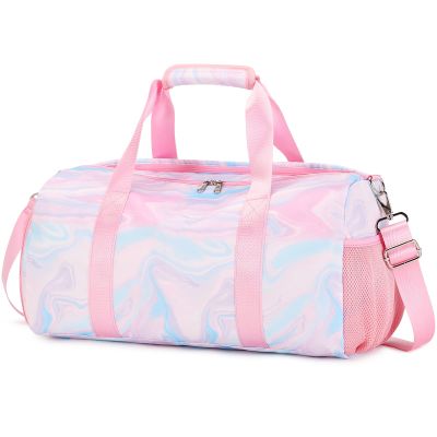 Travel Duffle Bag for Girls - Water Resistant Overnight Weekend Carry On Sports Gym Dance Bag with Shoe Compartment
