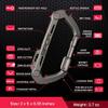 GPCA Multi-Tool Carabiner Clip D Ring Key Chain  Heavy Duty Titanium Clip with Bottle Opener Pry Tool Box Cutter Screwdrivers Key Organizer Locking Ring and EDC Gear (GP Carabiner Pro, Titanium) view 3