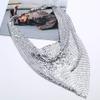COLORFUL BLING Fashion Sequins Tassel Choker Necklace Chunky Fringe Pyramid Bib Stetement Necklace Thick Collar for Women Costume Jewelry-Silver view 3