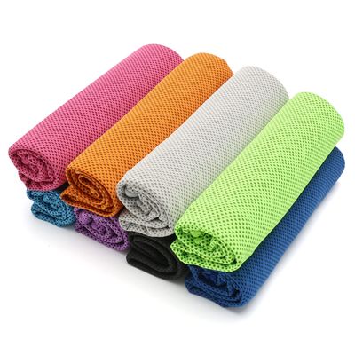 SMALLElectric 8 Packs 40"x 12" Microfiber Multicolor Solid Cooling Towel (Temperature Regulating) for Yoga, Sport, Gym, Workout, Fitness, Running