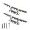 PHASFBJ 2 Pieces Base Boat Cleat, 4-10" Dock Cleats, Dock Edge Dock Cleat, Heavy Duty 316 Stainless Steel Boat Cleat, Ideal for Marine, Deck, Boat Docks, Nautical Decor,10in view 1