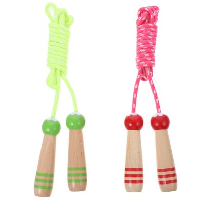 2pcs Adjustable for Boys and Girls Exercise Jump Ropes Wooden Handles Lightweight and Portable for Indoor and Outdoor Activities and Each