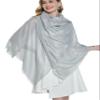 PANTONIGHT Women's Sparkling Metallic Evening Shawl Lightweight Wedding Shawl Extra Large Dressy Shawls and Wraps for Party (LIGHT GREY SILVER 2510) view 1