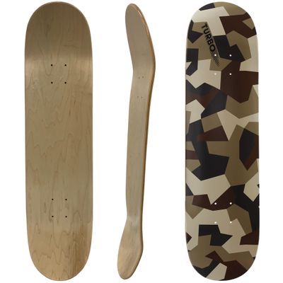 TURBO Pro Canadian Maple Skateboard Deck Camou 8.25 Inch